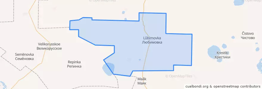 Mapa de ubicacion de Любимовское сельское поселение.