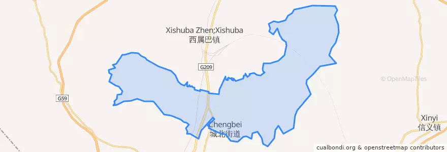 Mapa de ubicacion de Chengbei Subdistrict.