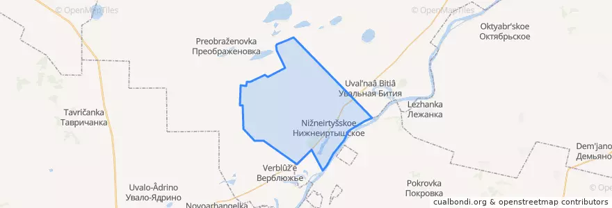 Mapa de ubicacion de Нижнеиртышское сельское поселение.