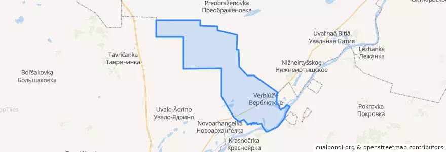 Mapa de ubicacion de Верблюженское сельское поселение.