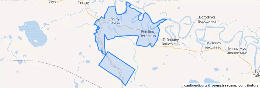 Mapa de ubicacion de Петелинское сельское поселение.
