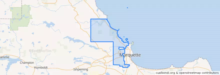 Mapa de ubicacion de Marquette Township.