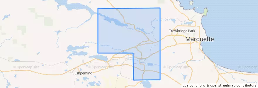 Mapa de ubicacion de Negaunee Township.