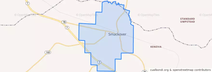 Mapa de ubicacion de Smackover.