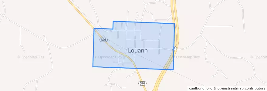 Mapa de ubicacion de Louann.