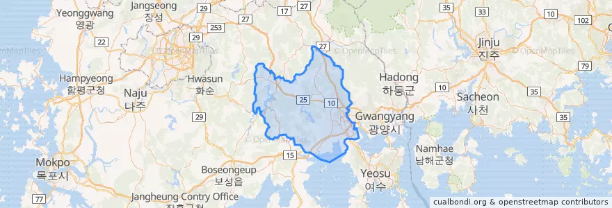 Mapa de ubicacion de 순천시.