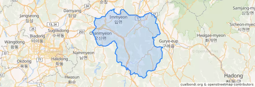 Mapa de ubicacion de Gokseong-gun.