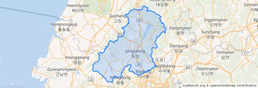 Mapa de ubicacion de 長城郡.