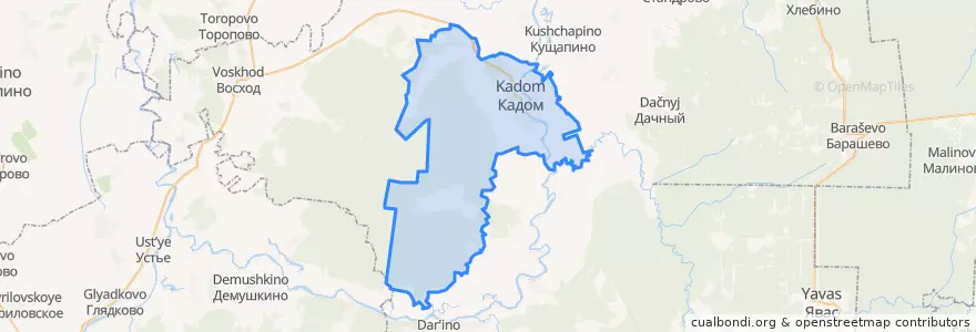 Mapa de ubicacion de Кадомское городское поселение.