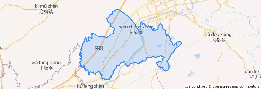 Mapa de ubicacion de 文成镇.