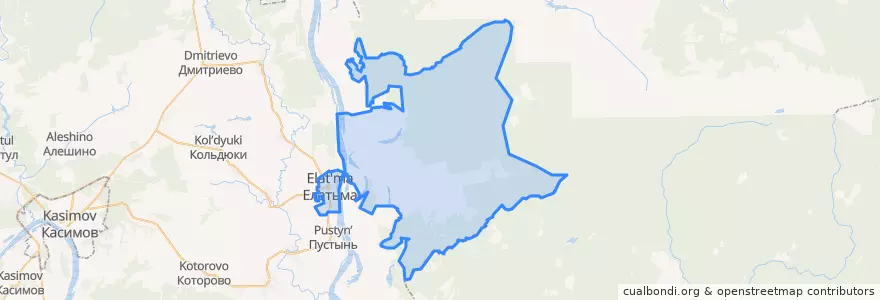 Mapa de ubicacion de Елатомское городское поселение.