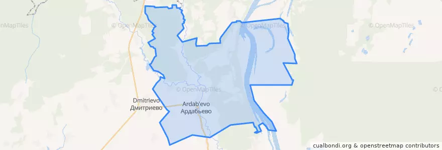 Mapa de ubicacion de Ардабьевское сельское поселение.