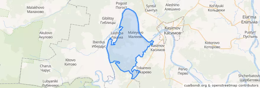Mapa de ubicacion de Крутоярское сельское поселение.