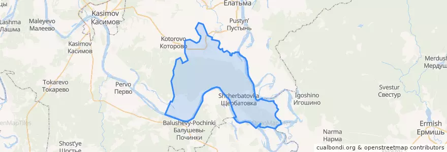 Mapa de ubicacion de Новодеревенское сельское поселение.