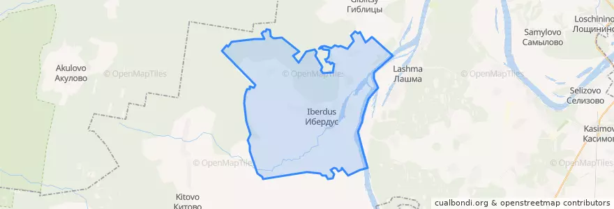 Mapa de ubicacion de Ибердусское сельское поселение.