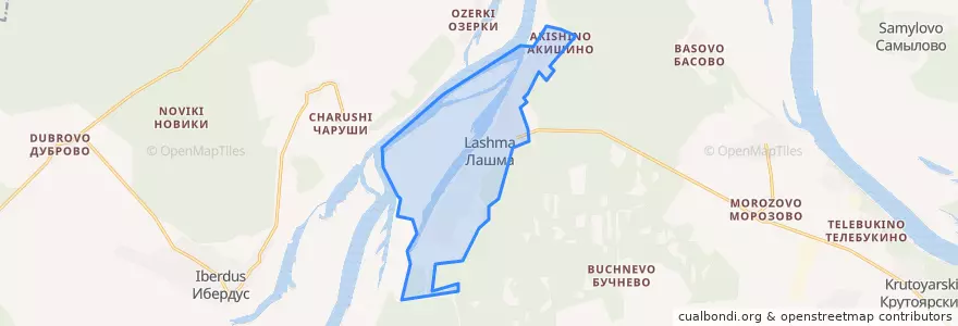 Mapa de ubicacion de Лашманское сельское поселение.