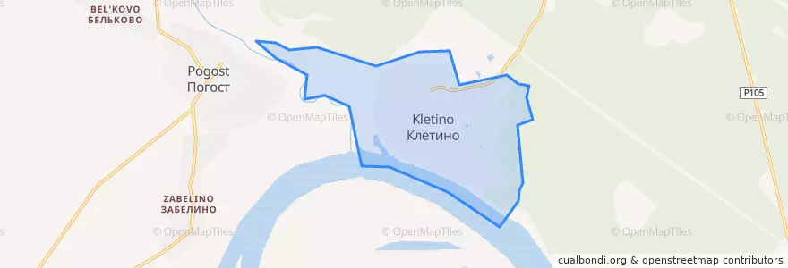 Mapa de ubicacion de Клетинское сельское поселение.