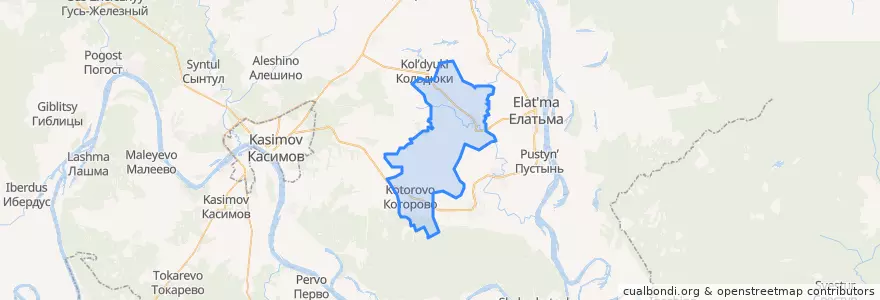 Mapa de ubicacion de Которовское сельское поселение.