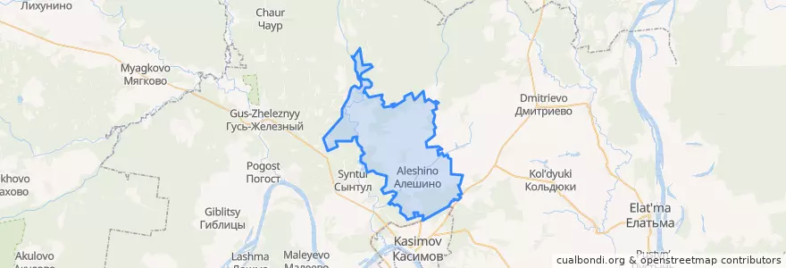 Mapa de ubicacion de Булгаковское сельское поселение.