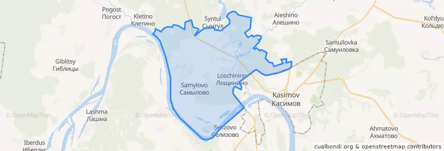 Mapa de ubicacion de Лощининское сельское поселение.