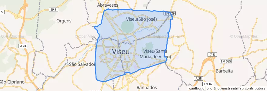 Mapa de ubicacion de União das Freguesias de Viseu.