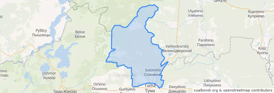 Mapa de ubicacion de Молькинское сельское поселение.