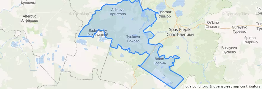 Mapa de ubicacion de Болоньское сельское поселение.
