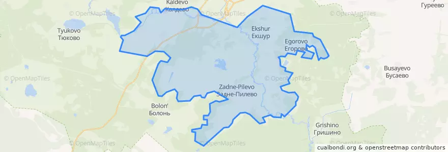 Mapa de ubicacion de Екшурское сельское поселение.
