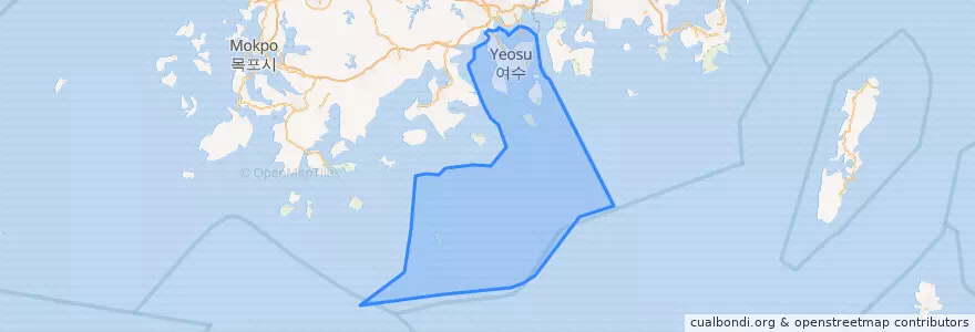 Mapa de ubicacion de 여수시.