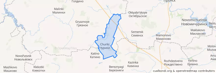 Mapa de ubicacion de Чуриковское сельское поселение.