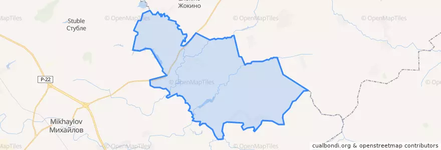Mapa de ubicacion de Поярковское сельское поселение.