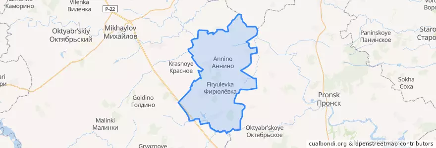 Mapa de ubicacion de Слободское сельское поселение.