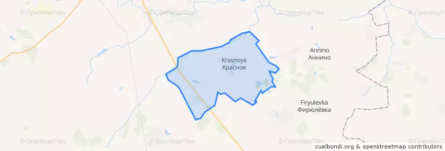 Mapa de ubicacion de Красновское сельское поселение.