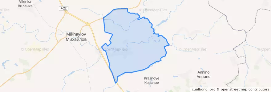 Mapa de ubicacion de Рачатниковское сельское поселение.