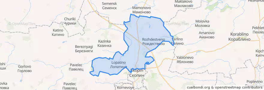 Mapa de ubicacion de Успенское сельское поселение.