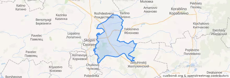 Mapa de ubicacion de Вослебовское сельское поселение.