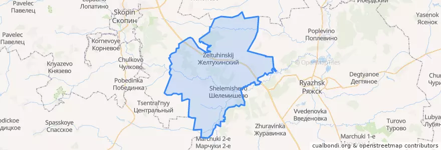 Mapa de ubicacion de Шелемишевское сельское поселение.