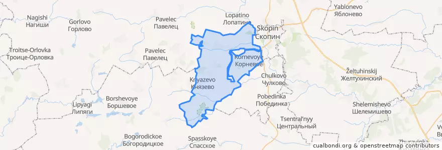 Mapa de ubicacion de Корневское сельское поселение.