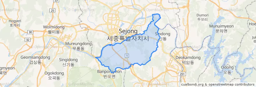 Mapa de ubicacion de 금남면.
