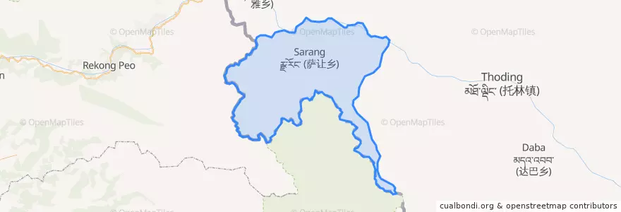 Mapa de ubicacion de 萨让乡.