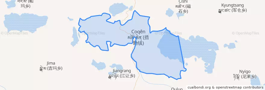 Mapa de ubicacion de 措勤镇.