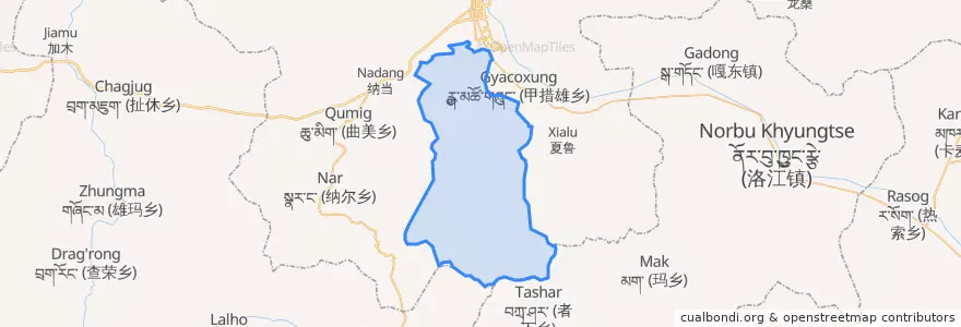Mapa de ubicacion de 曲布雄乡.
