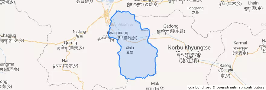 Mapa de ubicacion de 甲措雄乡.