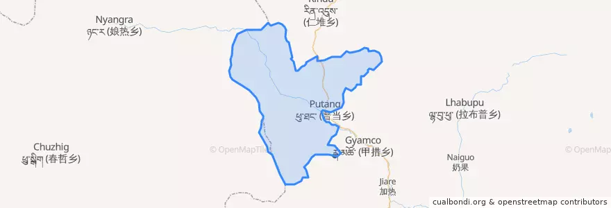 Mapa de ubicacion de 普当乡.