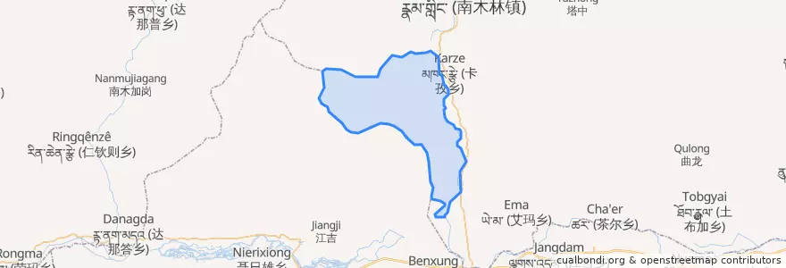 Mapa de ubicacion de 多角乡.