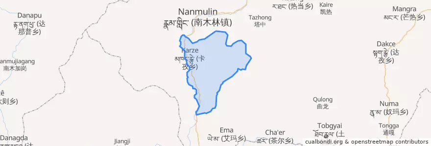 Mapa de ubicacion de 卡孜乡.