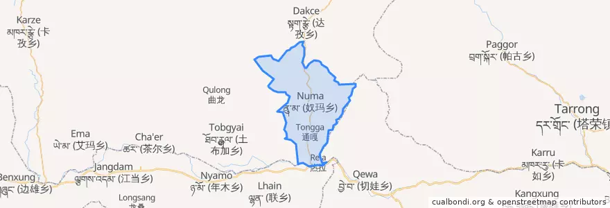 Mapa de ubicacion de 奴玛乡.