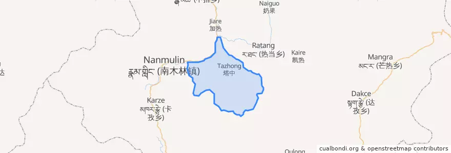 Mapa de ubicacion de 达那乡.