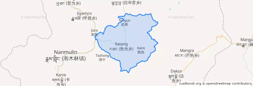 Mapa de ubicacion de 热当乡.