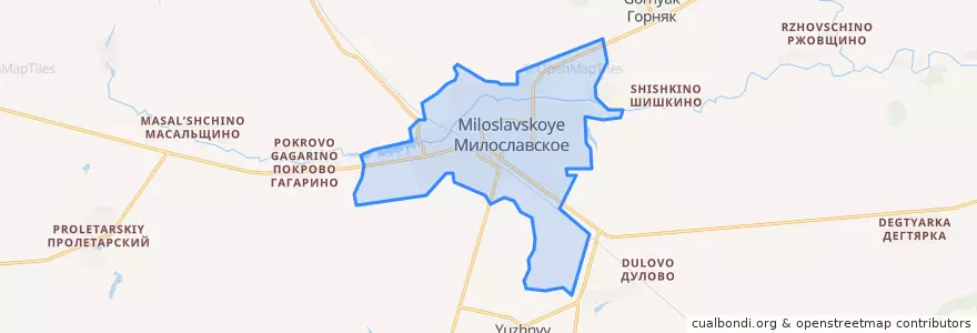 Mapa de ubicacion de Милославское городское поселение.